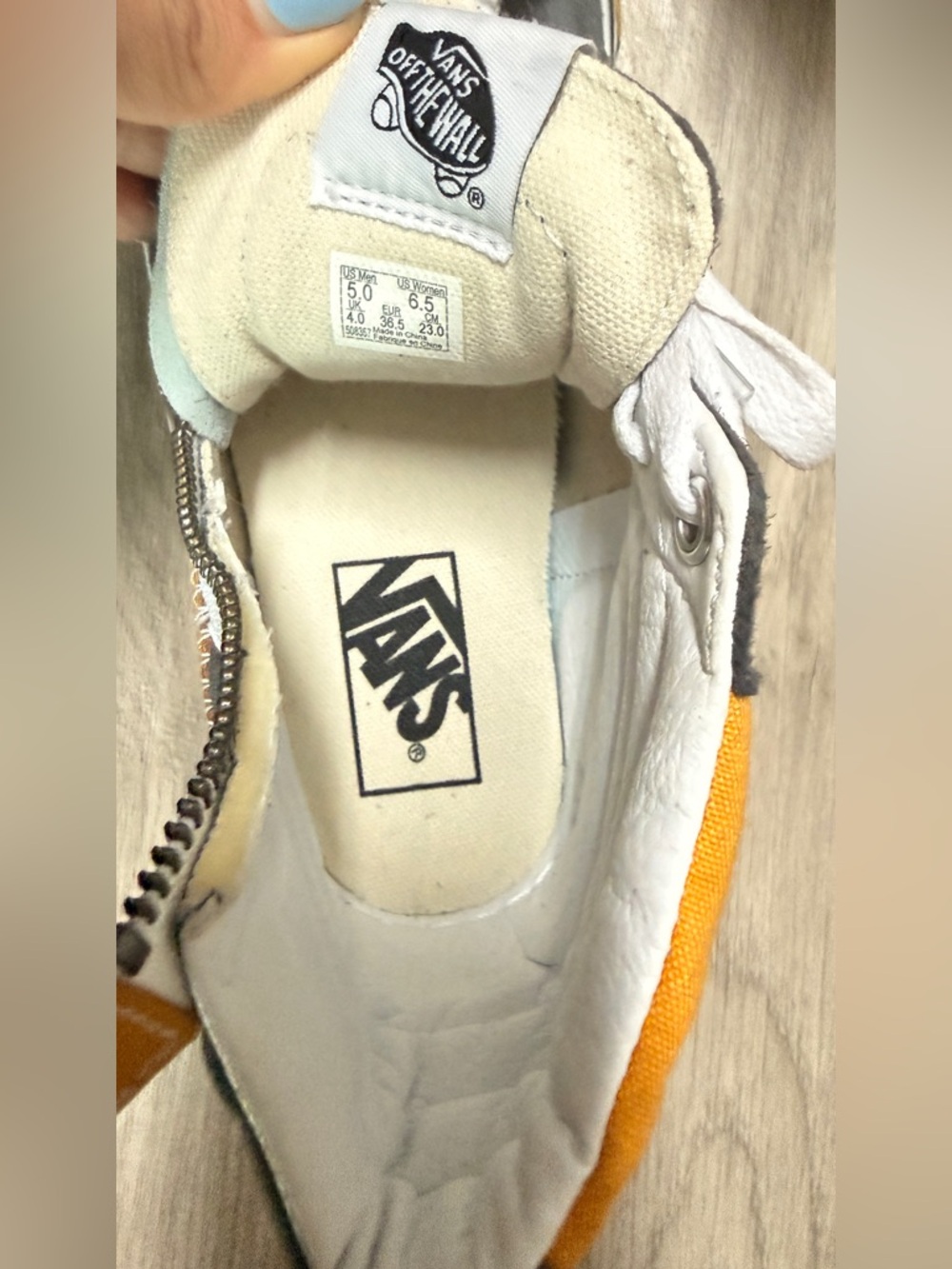 Vans Cream and White Canvas High-Top Sneaker us Men 5 / us women 6.5 - Picture 9 of 10
